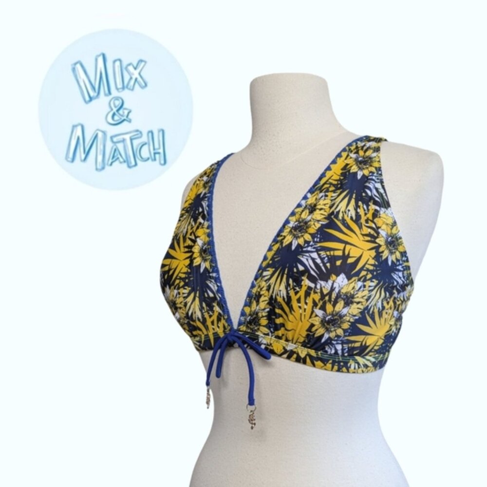 Sunflower Crochet Vneck Bikini Top - Size Small For Fuller Cup Sizes